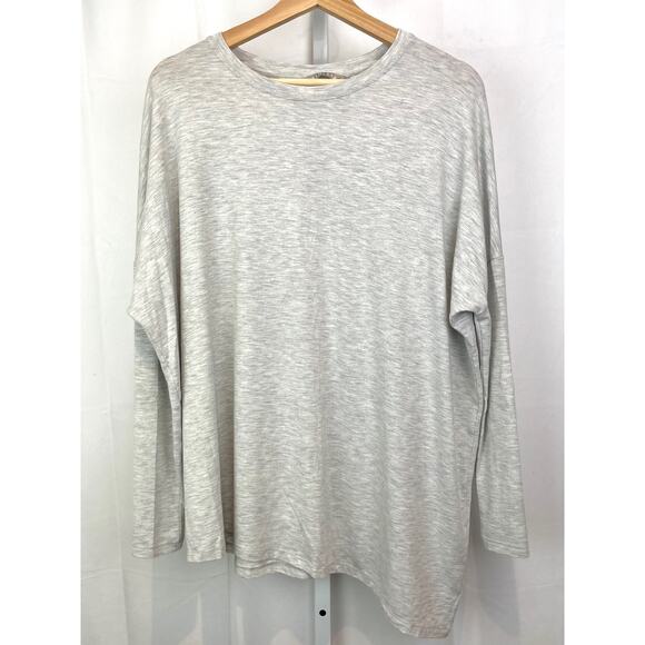 ATHLETA Size S Cloudlight Relaxed Asym Top 353951 Long Sleeve Crew Pullover Gray - Picture 1 of 10